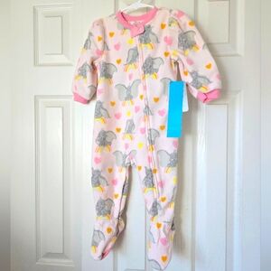 NWT Disney Store "Dumbo"  1 piece, footed blanket sleeper/pajamas 12-18 months.